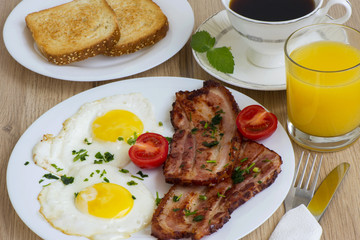 bacon and eggs for Breakfast