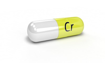 Pill Cr isolated on the white, 3d render