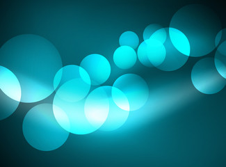Shiny glowing glass circles, modern futuristic background template