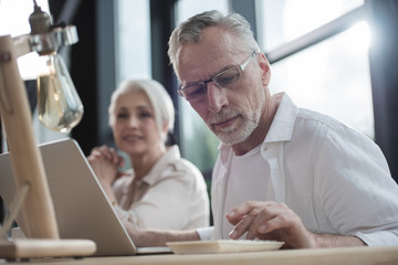 Senior business colleagues working at office