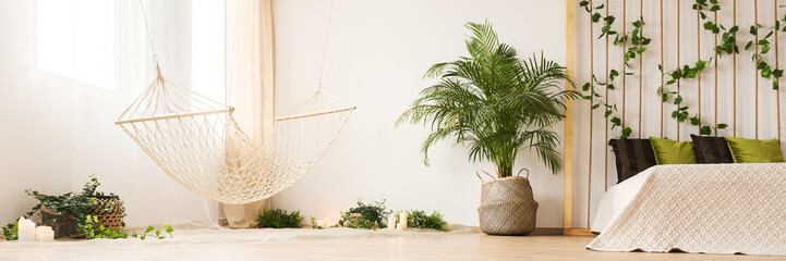 Hammock in bedroom