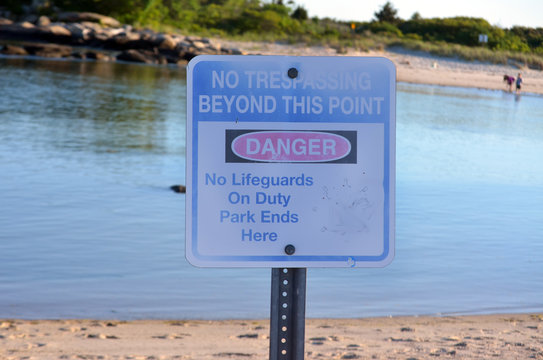 No Trespassing Private Beach Sign