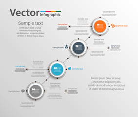 Fototapeta premium Colorful infographics template with steps, options. For infographic, business, banner, web design,presentation. Vector illustration. Eps 10