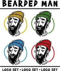 Man bearded hipster set