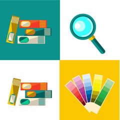 Flat design modern vector illustration icons set of web page programming