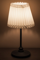 Classical lamp with round fabric lampshade