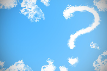 Clouds in the form of a question mark on the sky copy space