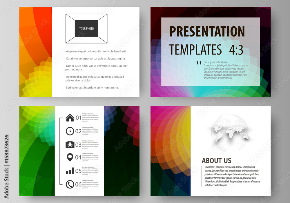 Aufkleber set of business templates for presentation slides. easy editable layouts in flat style, vector illus