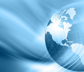 Best Internet Concept of global business. Globe, glowing lines on technological background. Wi-Fi, rays, symbols Internet, 3D illustration