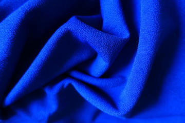 Draped bright electric blue fabric (swirl)