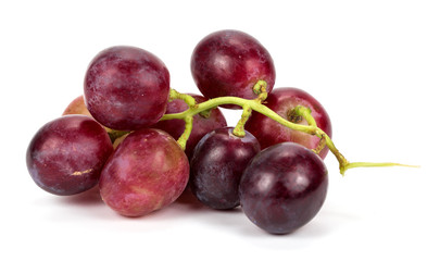 Red grapes on a white