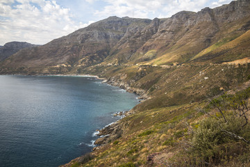 Naklejka na ściany i meble Wonderful landscape view on coast at Chapmans Peak Drive, Cape Town