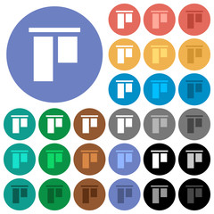 Align to top round flat multi colored icons