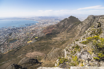 Fototapeta na wymiar View on Cape Town from top of the table mountain