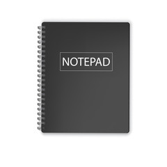 Realistic blank spiral notepad