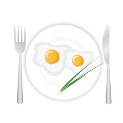 Vector flat omelette egg