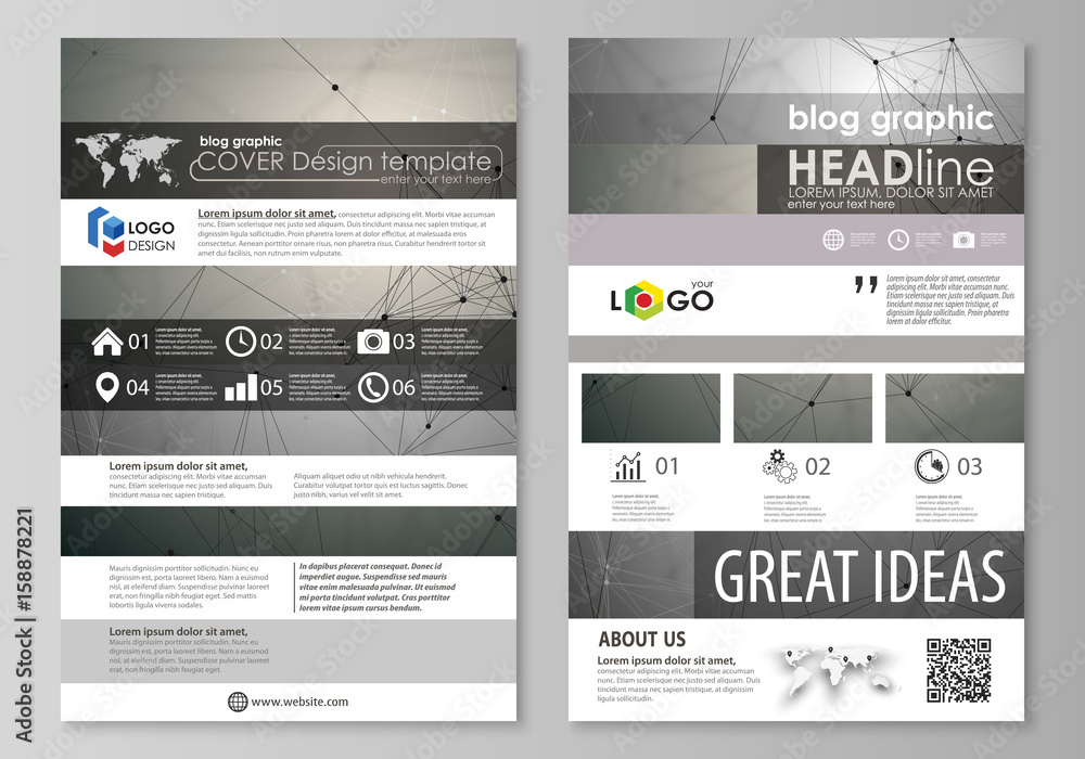 Poster blog graphic business templates. page website design template, easy editable abstract vector layout.