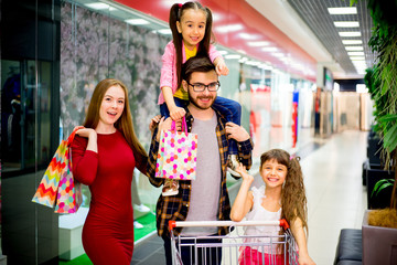 Happy family shopping