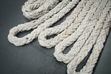 Fototapeta na wymiar Texture of big rope (ocean background)