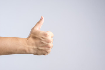 Thumb up hand sign