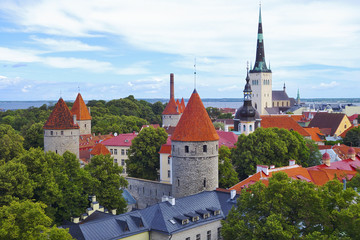 Tallinn Old Town in summer.