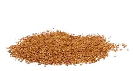 Pile of instant coffee grains isolated on white