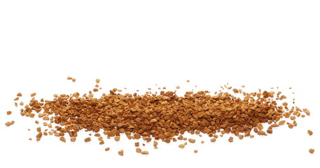 Pile of instant coffee grains isolated on white