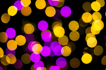 Abstract Yellow Purple lights bokeh background