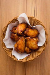 barbecue chicken wings close up.