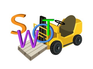 Forklift Truck Loading The SWOT Analysis Concept
