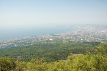 Fototapeta na wymiar Naples panorama from Vesuvius