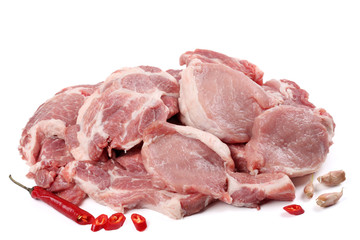 fresh raw meat isolated on white background