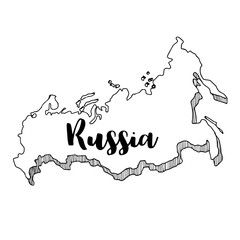Hand drawn  of Russia map, vector  illustration