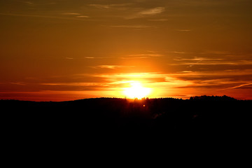 Setting sun during sunset