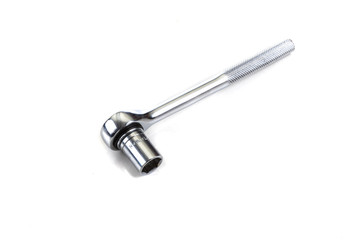 Ratchet fitted with a socket isolated on white background