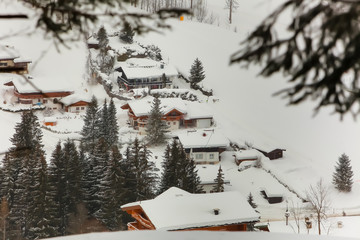 Village in the winter alps of Austria