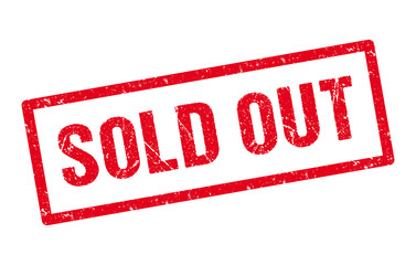 Red sold out vector stamp.