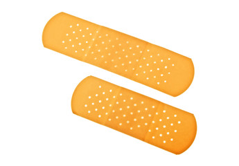 Adhesive plasters isolated on white background