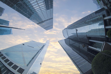 Fototapeta na wymiar fisheye view of Building in Hong Kong