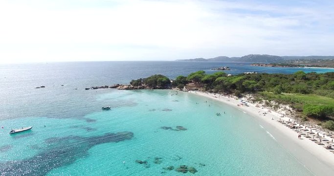 Plage de Palombaggia form above on corse