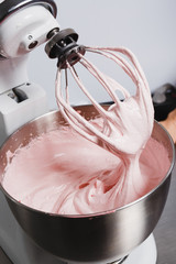 Strawberry zephyr mass in a mixer