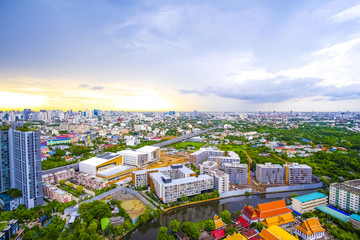High angle view of building and  river canals