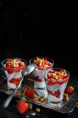 Chia pudding Strawberry parfait