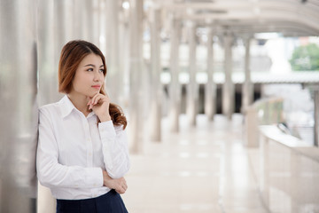Fototapeta premium portrait of beautiful business woman at outoors