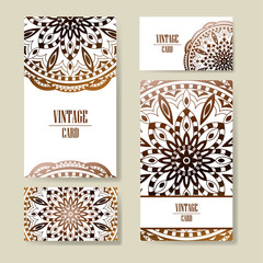 Vector template business card. Geometric background. Card or invitation collection. Islam, Arabic, ottoman motifs