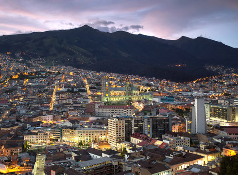 Night view of Quito, Ecuador