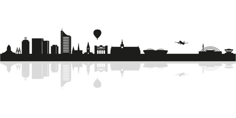 Skyline Leipzig - Stadt Silhouette © comartist.de