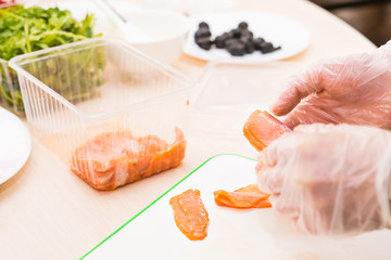 chef cooking food kitchen restaurant cutting cook hands hotel man male knife preparation fresh preparing concept