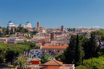 Rome. View of the city from the Aventine hill.