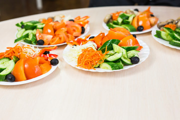 Assortment festive appetizers on the table